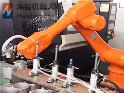 豪运国际数控机床上下料机器人视频案例